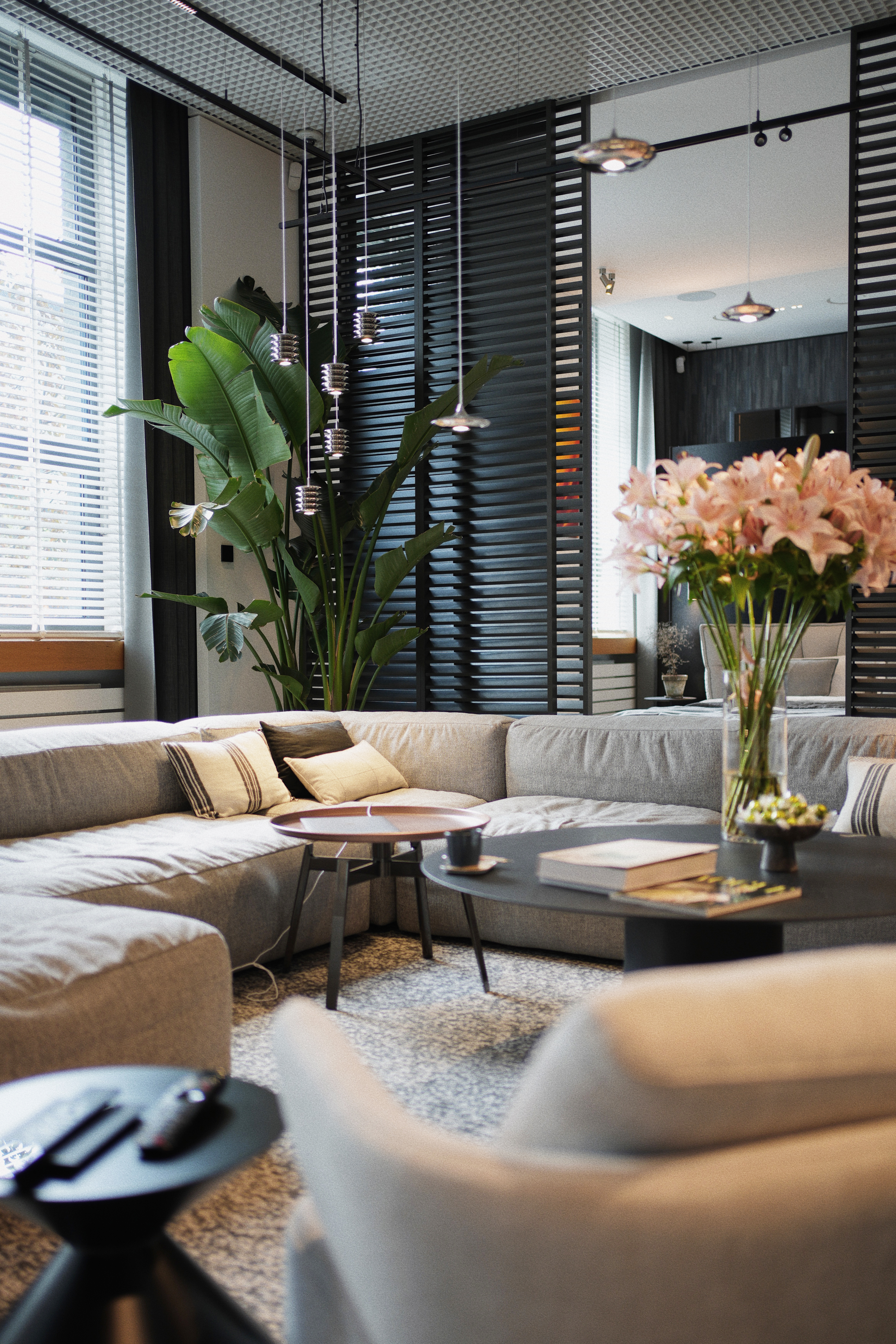 Zielona aranżacja w przytulnym wnętrzu