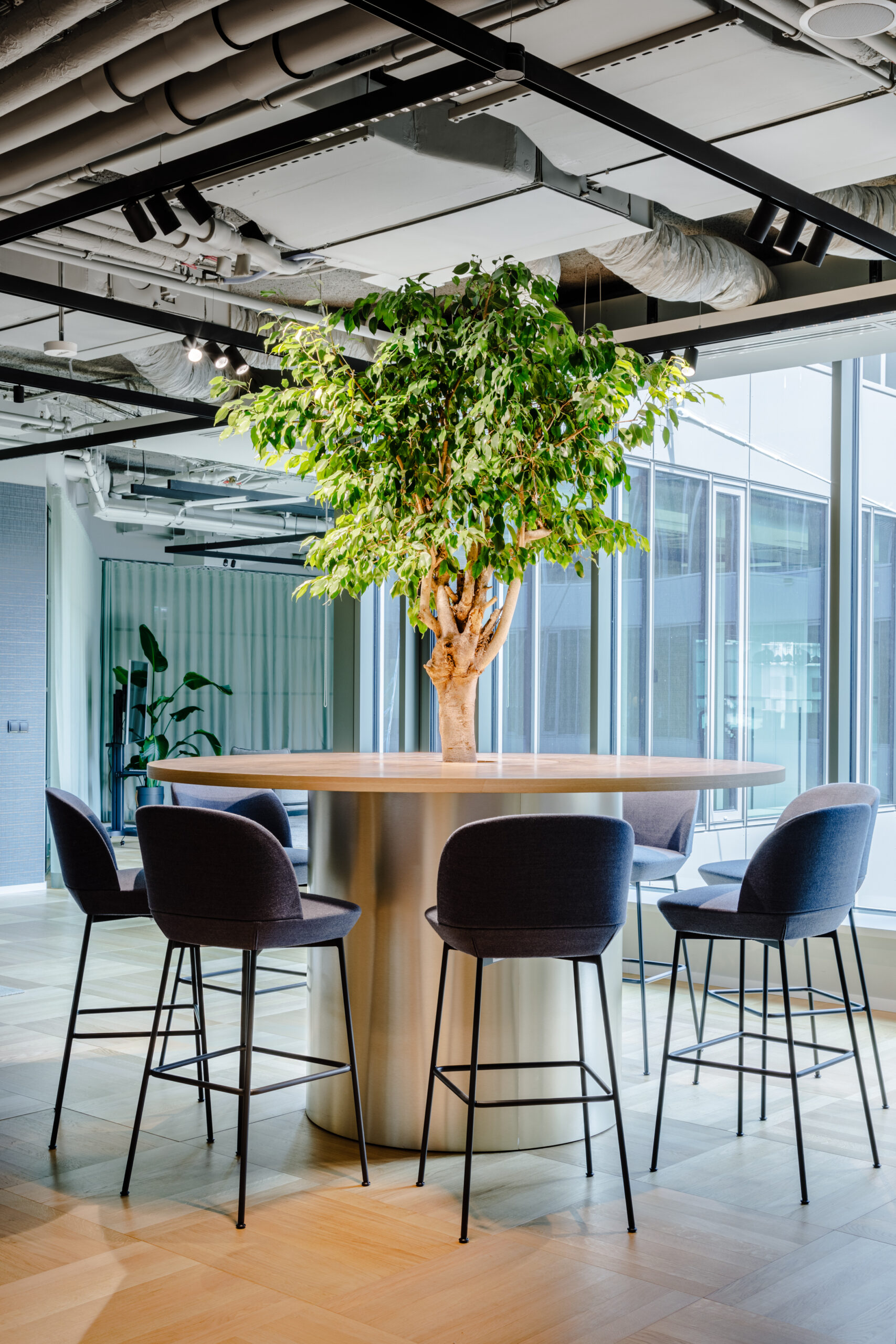 Zielona przestrzeń w jadalni